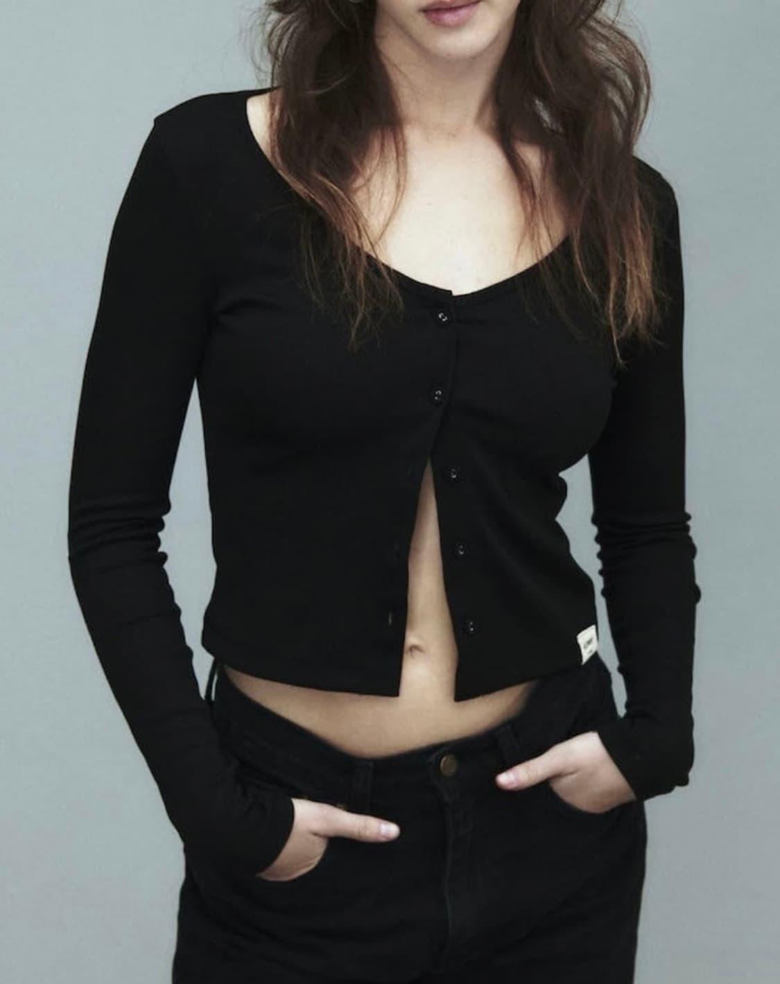 글로니 classic rib v neck cardigan 가디건  상품이미지3