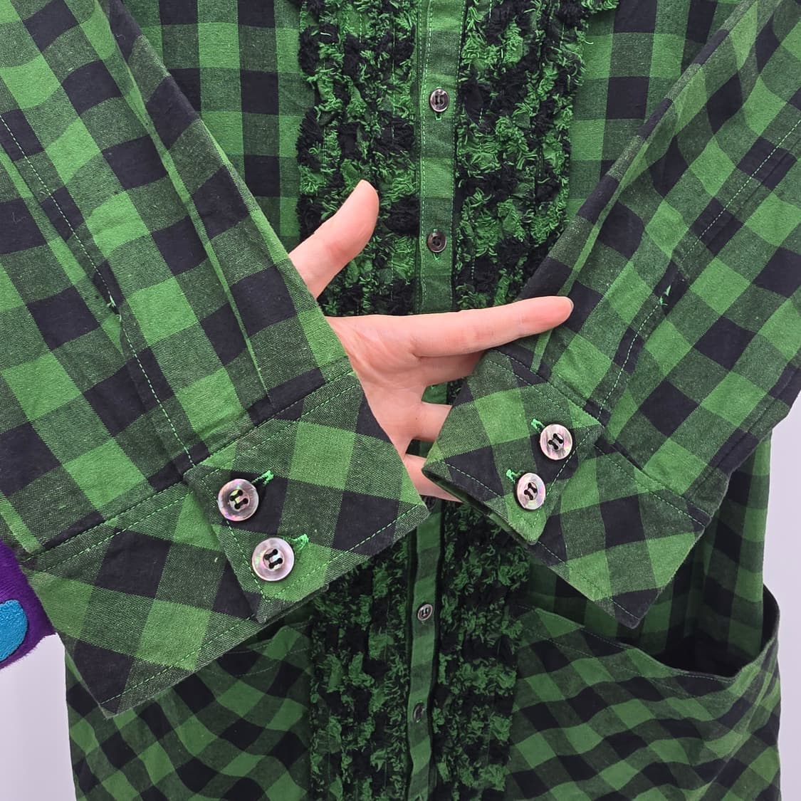 SUPER HAKKA체크 플레어 코튼+마 일본 빈티지 상품이미지8