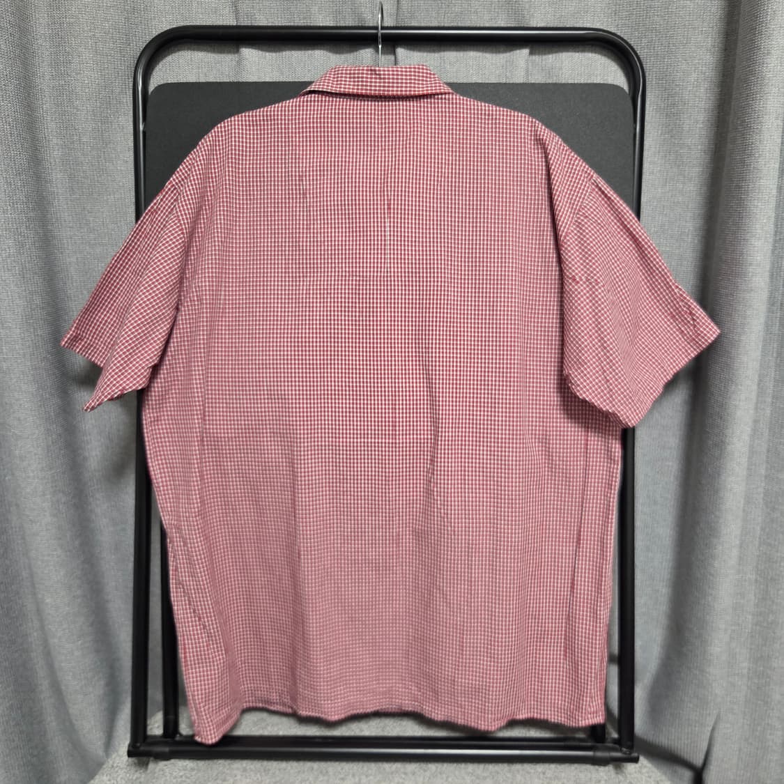 90s 일본제 반팔 체크 셔츠 L-XL(100-105) 상품이미지5