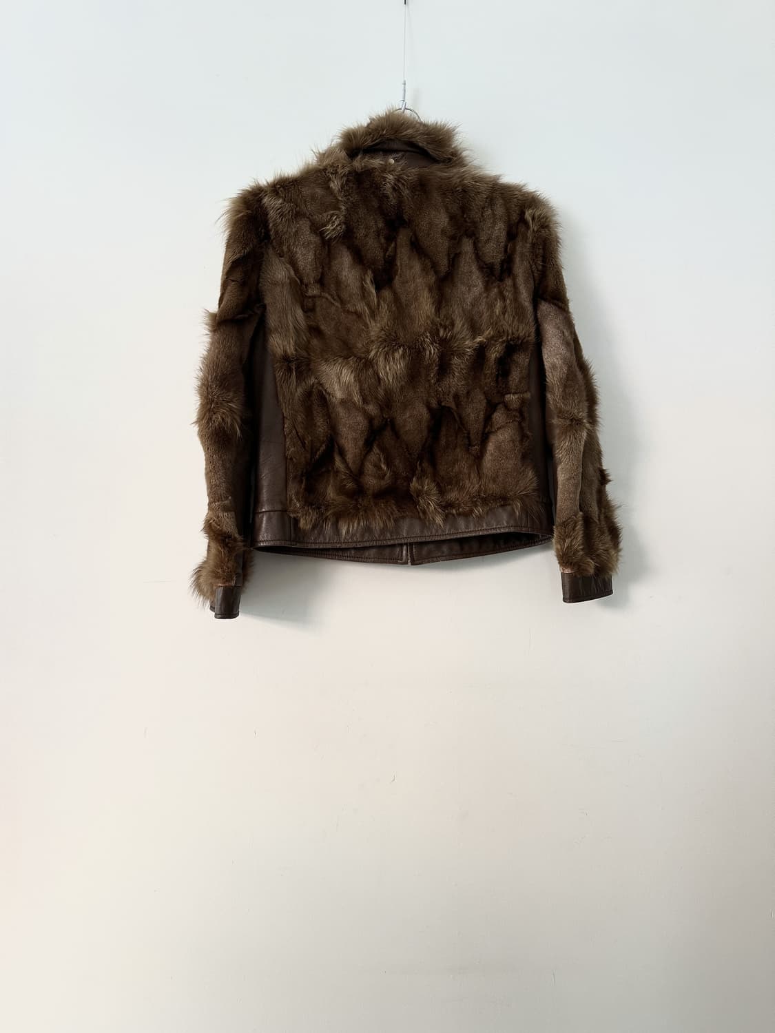 Neck buckle dual fur leather jacket/ 폭스퍼 상품이미지4