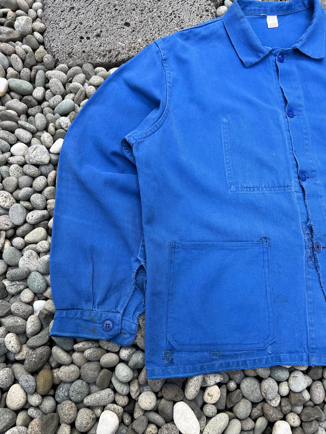 OLD VINTAGE WASHING BLUE FRENCH 프렌치워크자켓 상품이미지4