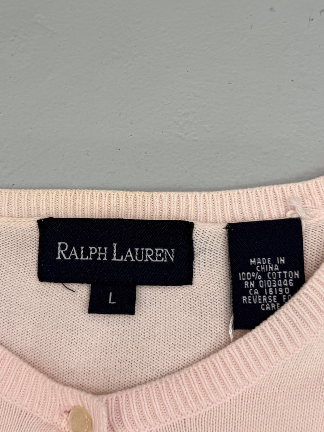 폴로 랄프로렌 여성 라이트핑크 코튼 가디건 상품이미지4