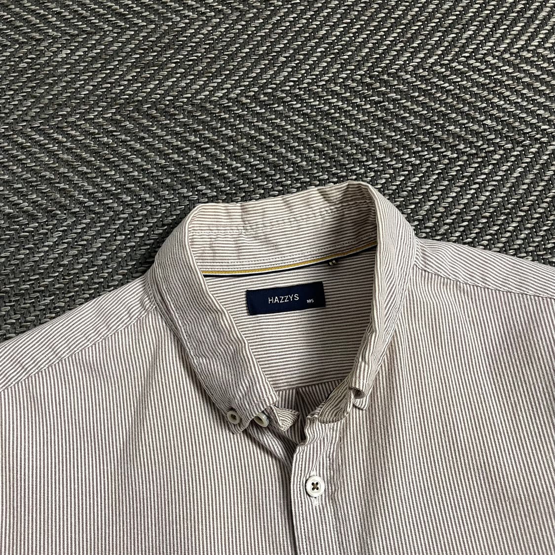 헤지스 자수로고 베이직 스트라이프 혼방 셔츠y 4348 상품이미지6