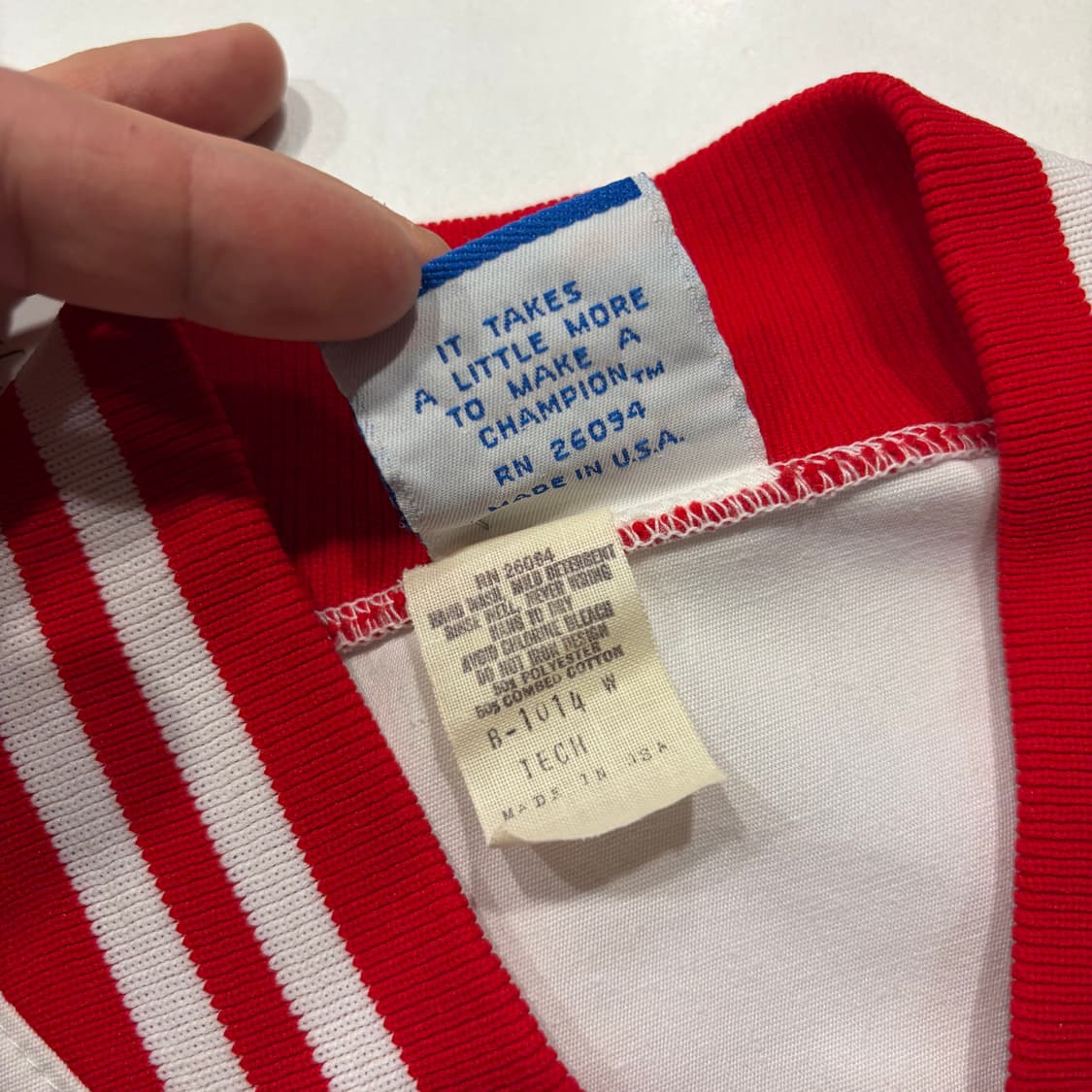 [L] 70s 챔피온 USA MOOSE 자켓 화이트/레드 빈티지 D653 상품이미지7