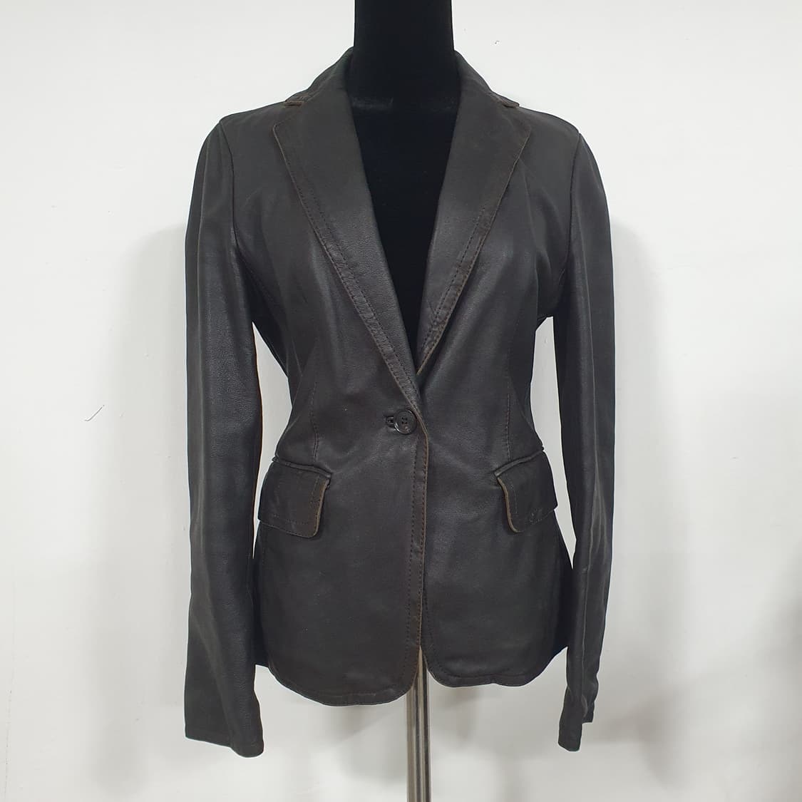 빈티지 뮤트톤 매트브라운 램스킨 양가죽 자켓 블레이저 그런지 y2k 갸루 상품이미지1