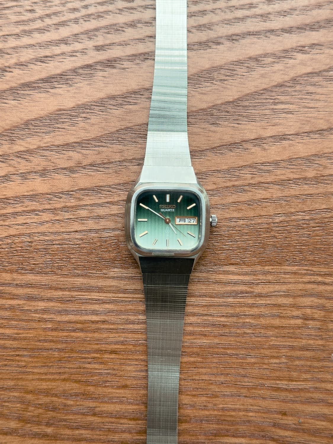 [희귀] 세이코 7903 그린 그라데이션 - 텍스처 브레이슬릿 빈티지 쿼 상품이미지3