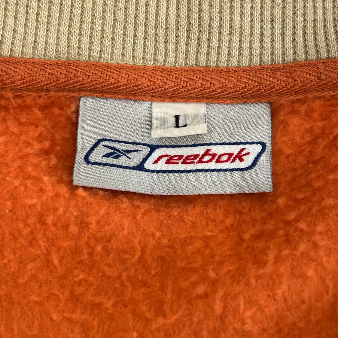 Reebok 리복 오렌지 베이지 배색 기모 맨투맨  상품이미지5