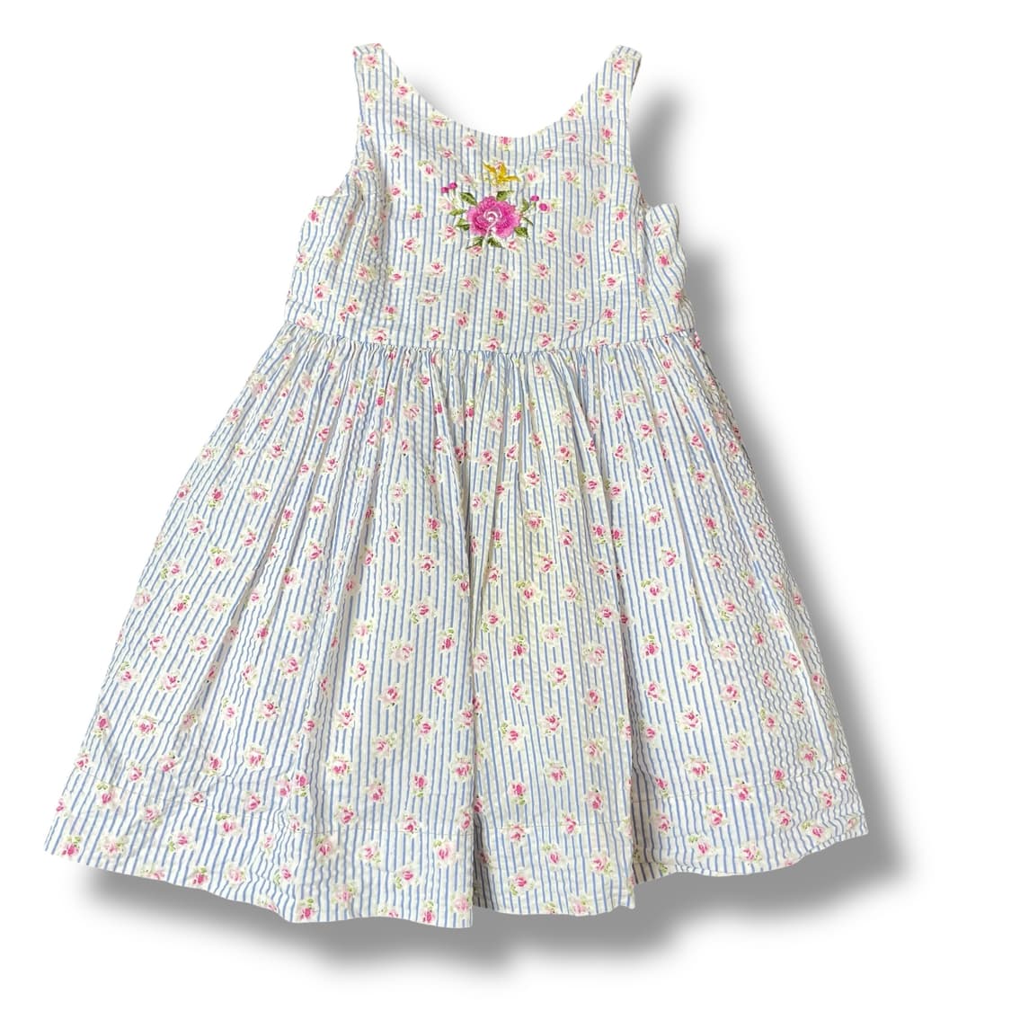 폴로랄프로렌 키즈 플라워패턴 스카이블루 스트라이프 롱 원피스 3T 상품이미지1