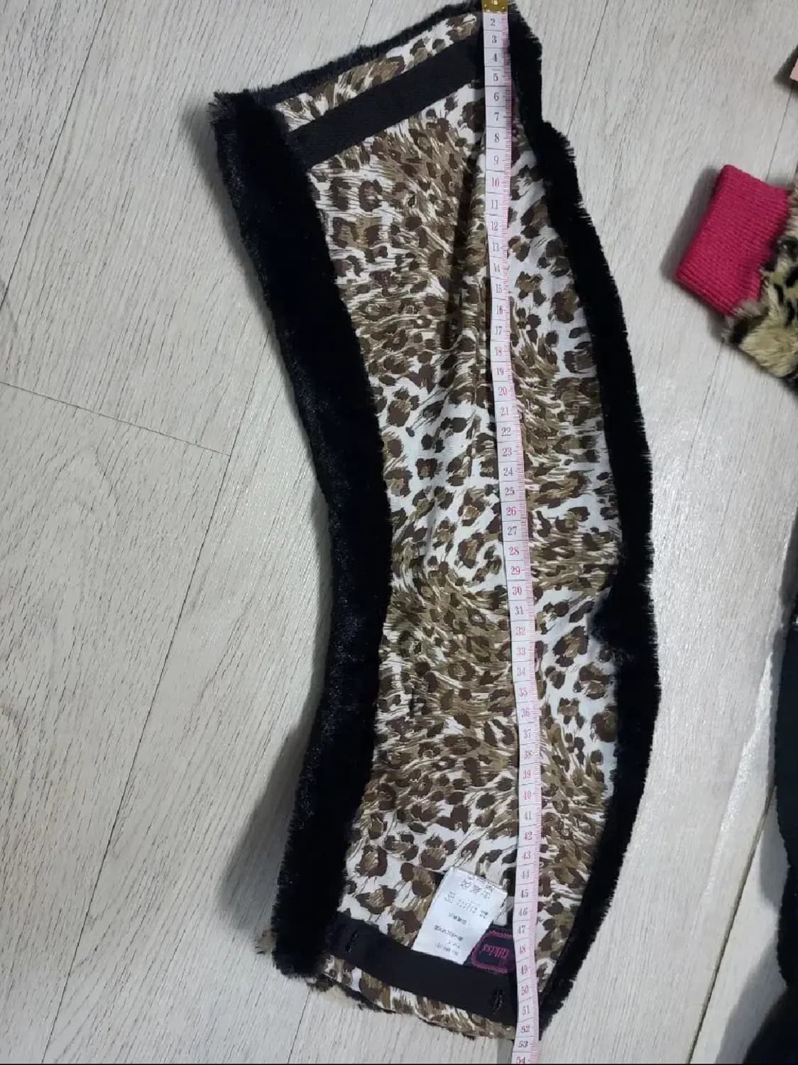 빈티지 호피 레오파드 리본목도리 머플러 오네라떼갸루 y2k 대장 상품이미지5
