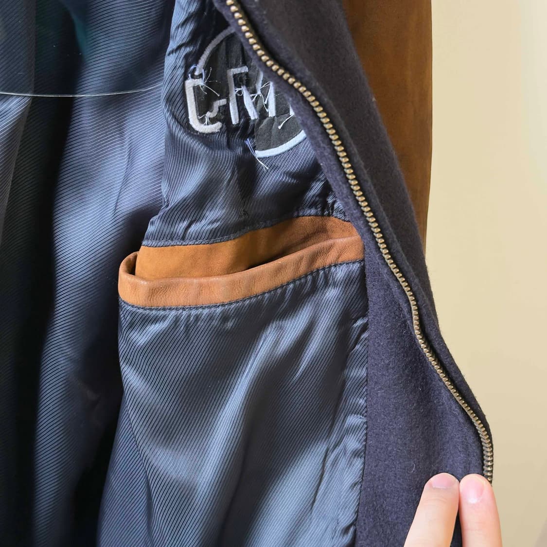 90s 골든베어 레더 바시티 자켓 USA 상품이미지6