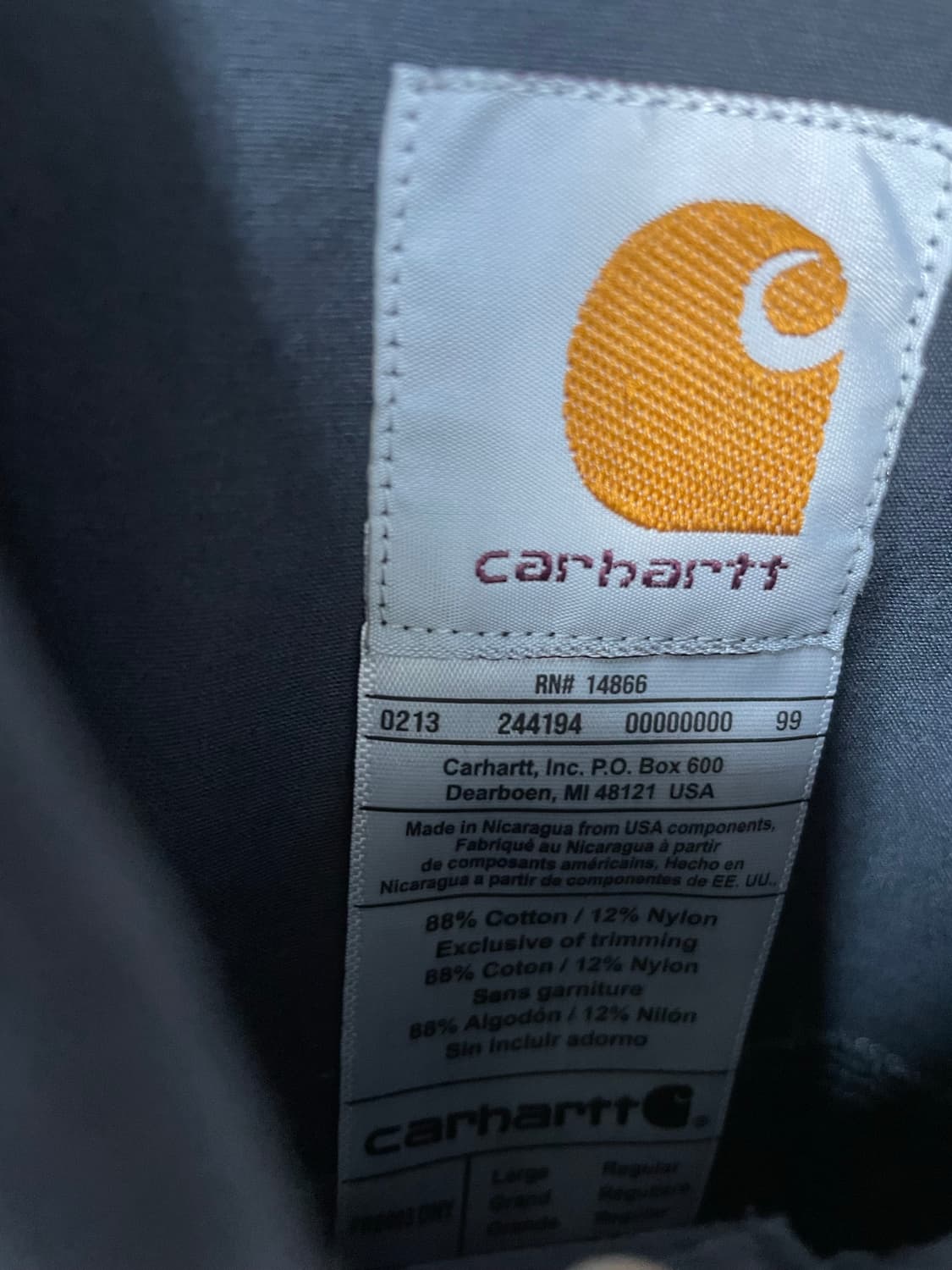 칼하트 원포켓 셔츠 H1623 상품이미지5