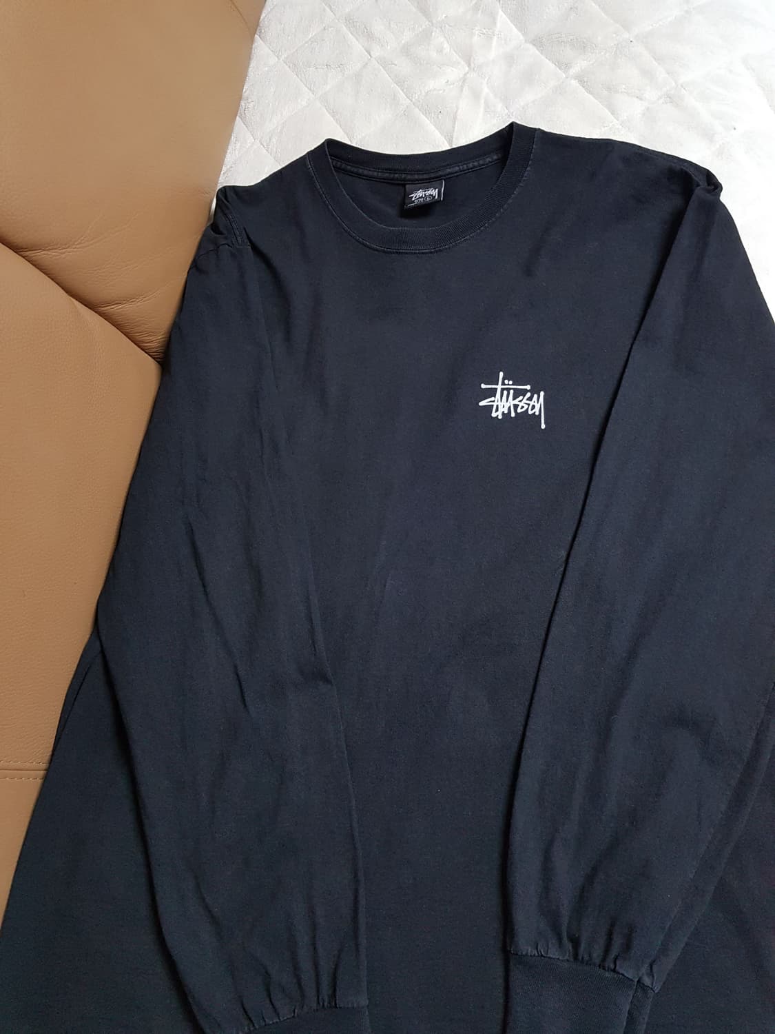 스투시 베이직 피그먼트 다이드 롱슬리브 긴팔 티셔츠 블랙 상품이미지1