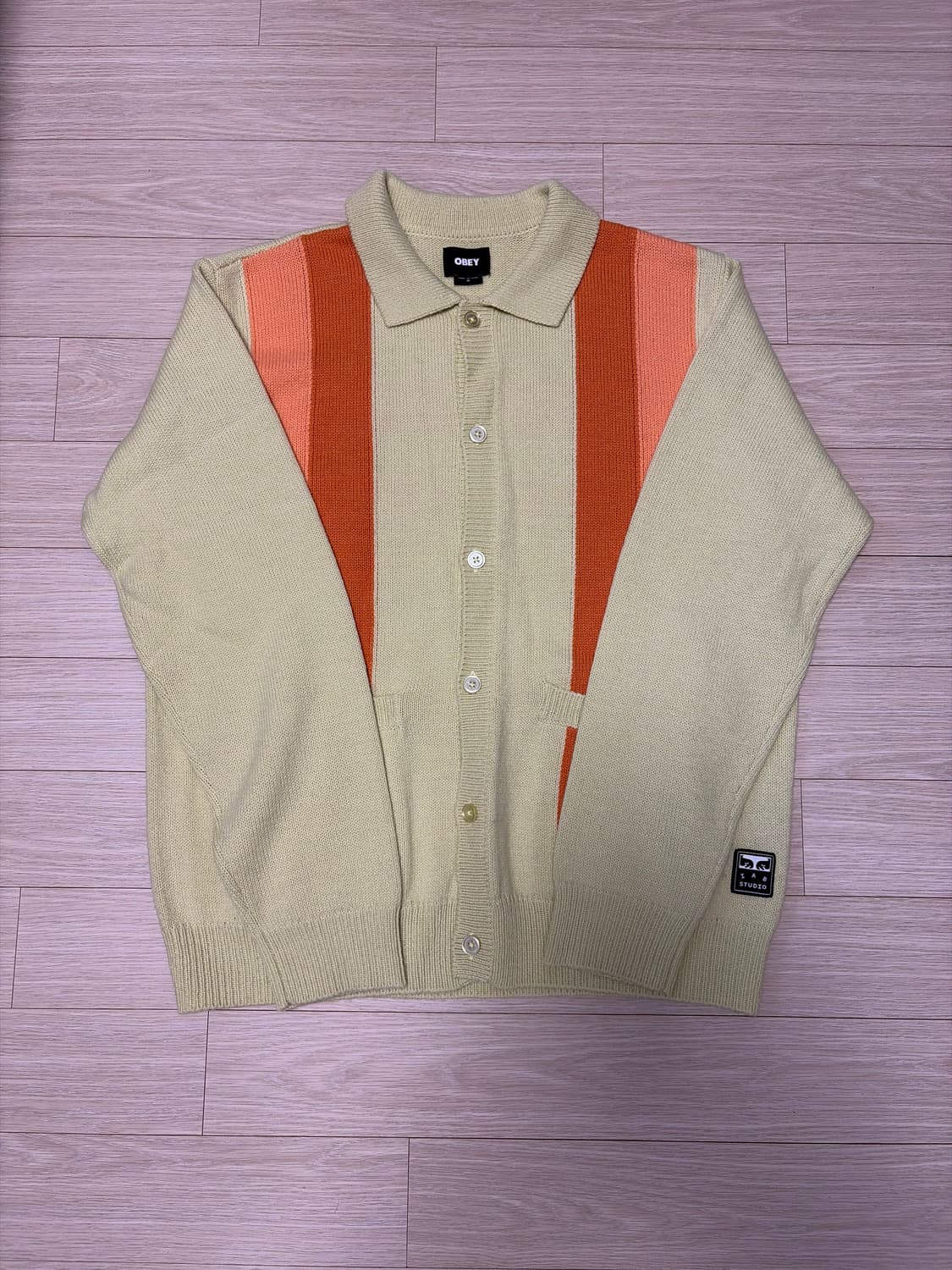 IAB Studio x Obey Archer Cardigan Yellow 상품이미지1