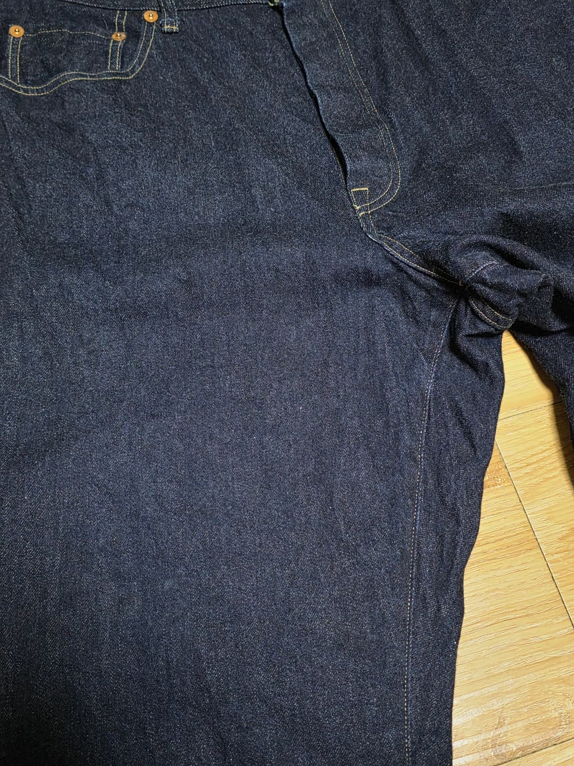 4size택포22만)25ss피그벨 301 와이드 데님 인디고 상품이미지3