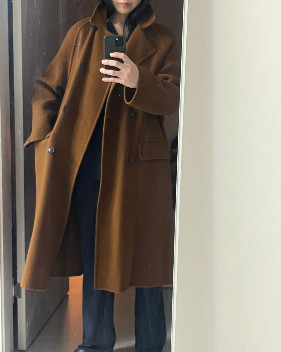 (새상품)핸드메이드 카멜 코트 상품이미지5