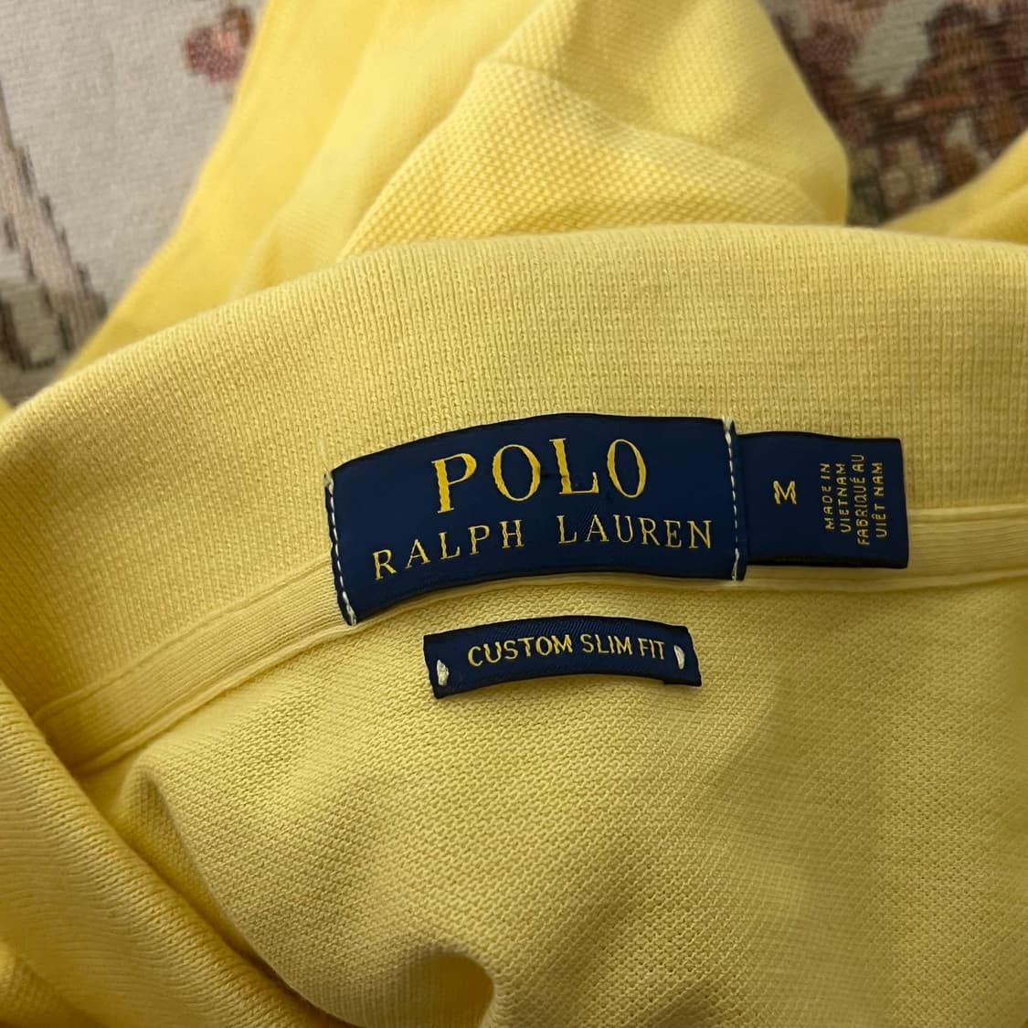 폴로 랄프로렌 반팔 카라티 M 노랑 커스텀슬림핏 정품 상품이미지3