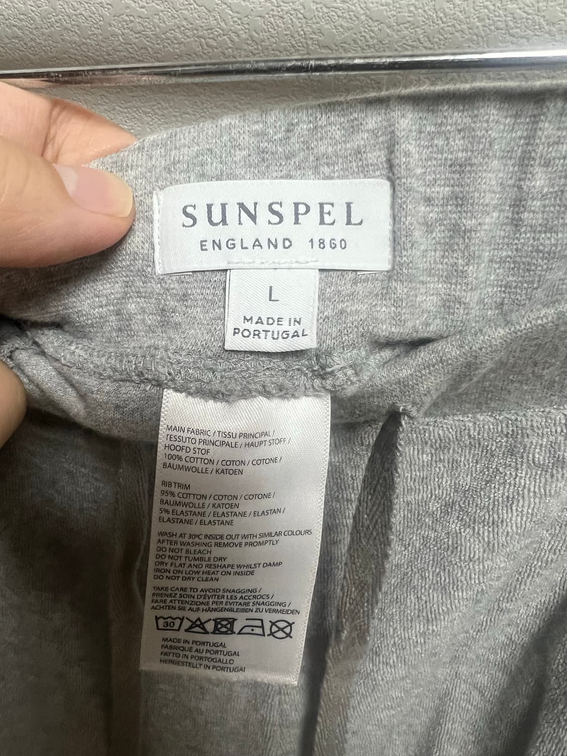 Sunspel 썬스펠 그레이 타월링 트레이닝 후드 집업&쇼츠 셋업 판매 상품이미지6