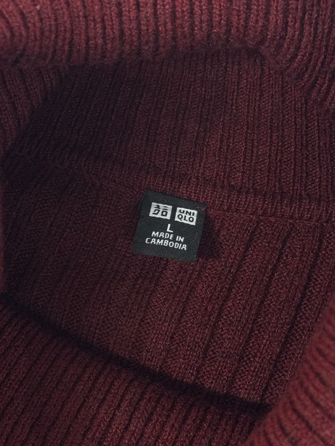 UNIQLO 유니클로 목폴라 니트 버건디 상품이미지4