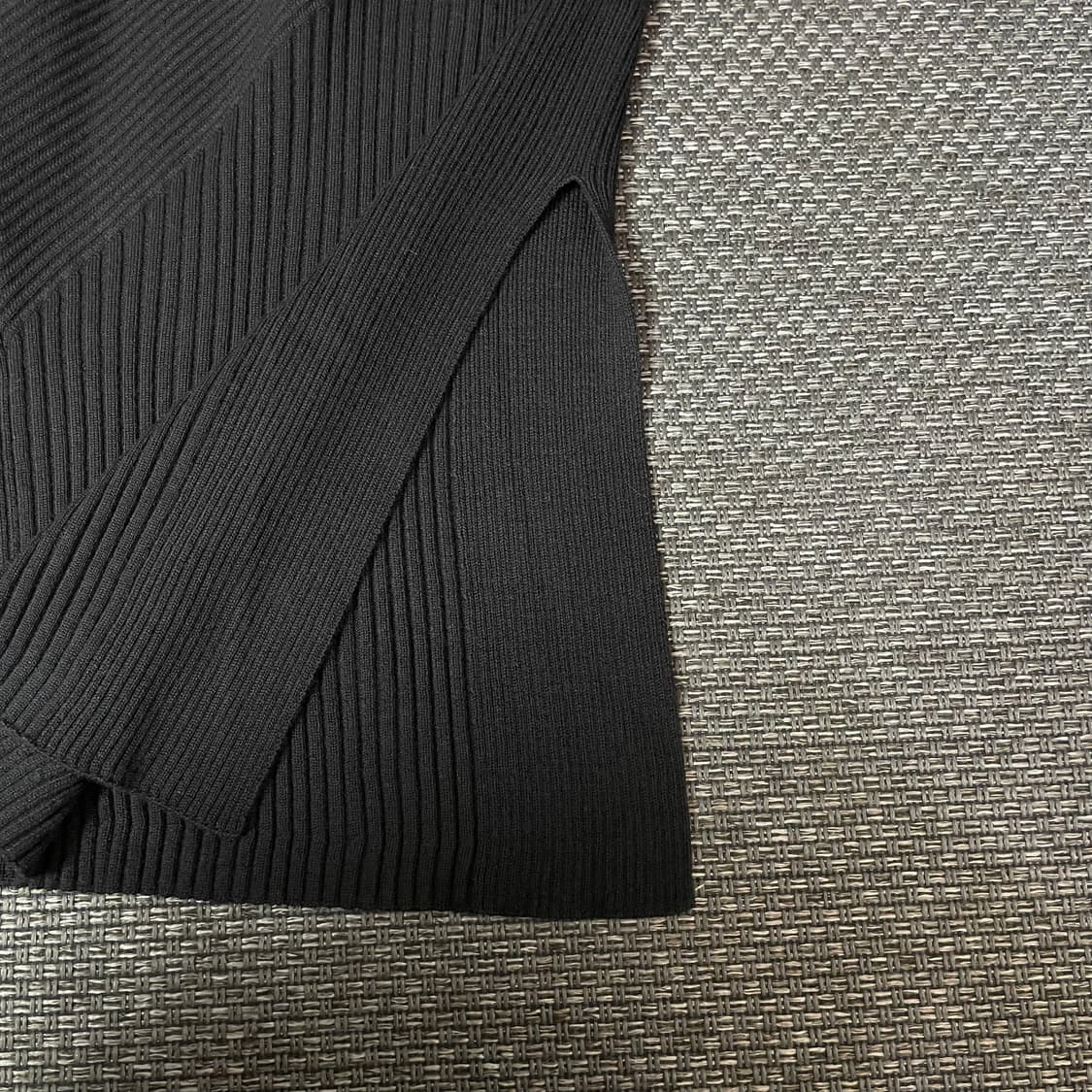 시스템 블랙 골지 오프숄더 원피스 F 상품이미지4