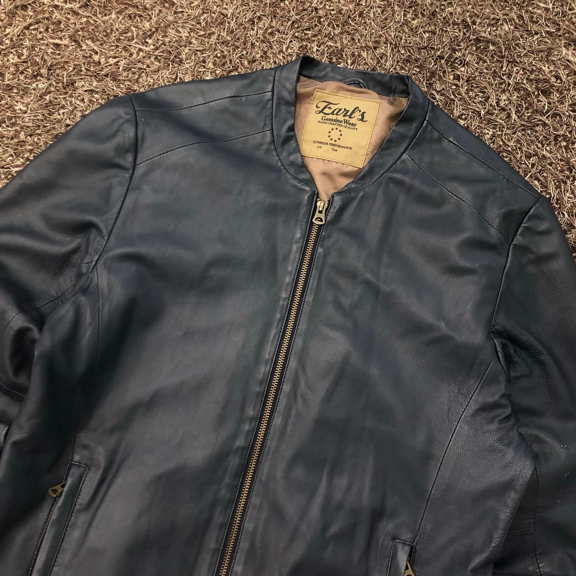JPN 빈티지 EARLS 양가죽 블루종 레더 가죽 자켓 상품이미지2
