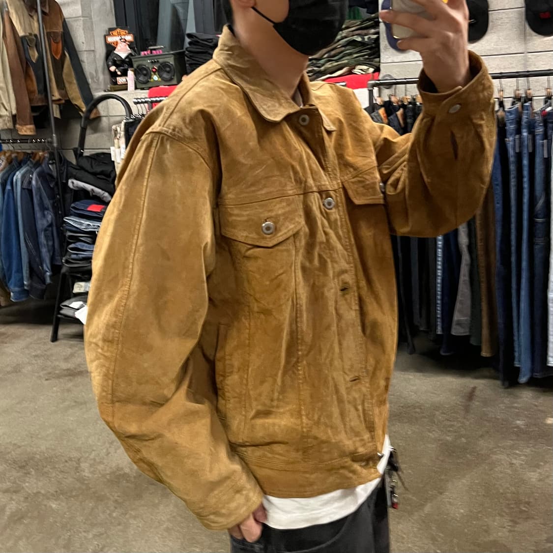 90s 빈티지 가죽 트러커 자켓 (105-110) 상품이미지7