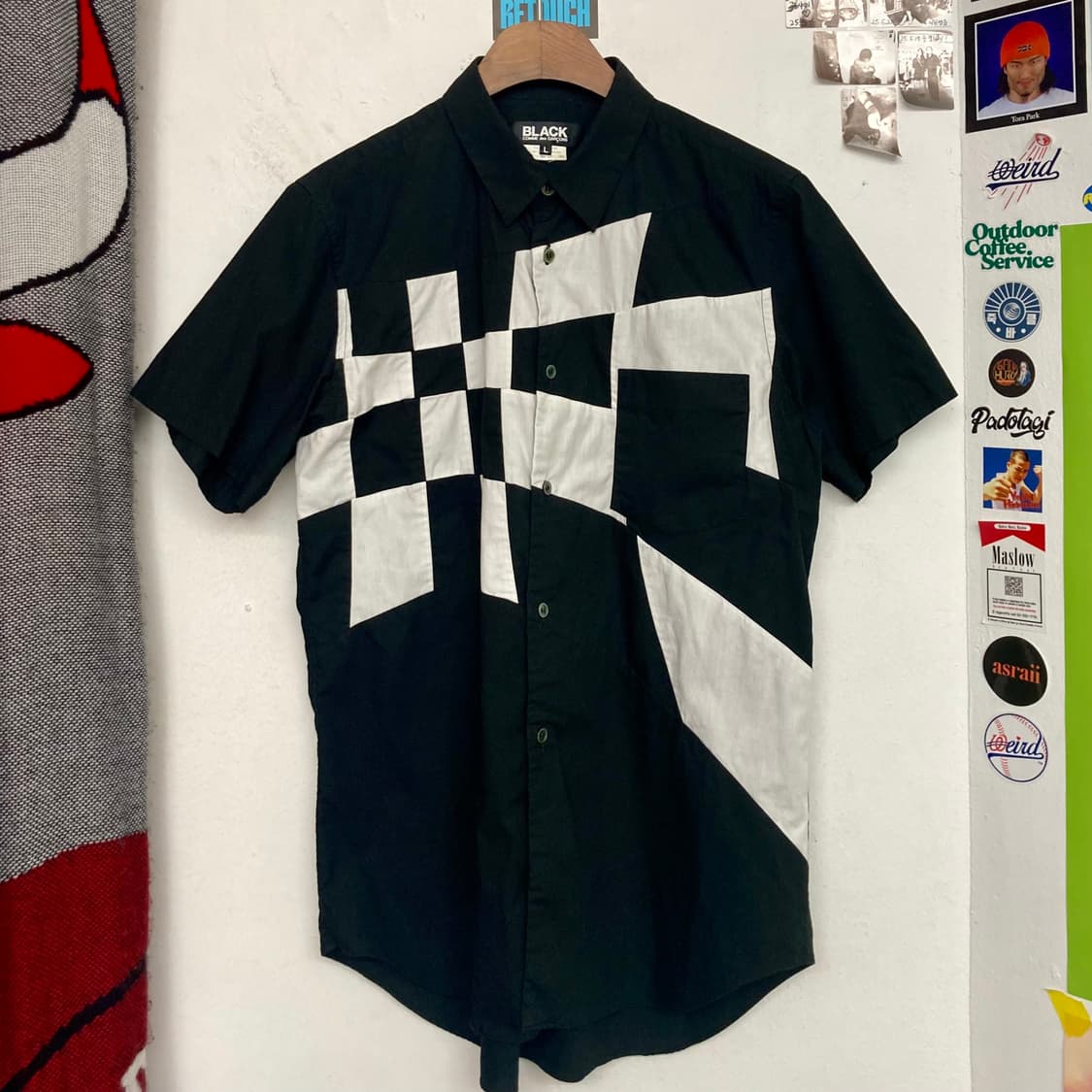 꼼데가르송 블랙 체커보드 반팔 셔츠 상품이미지1