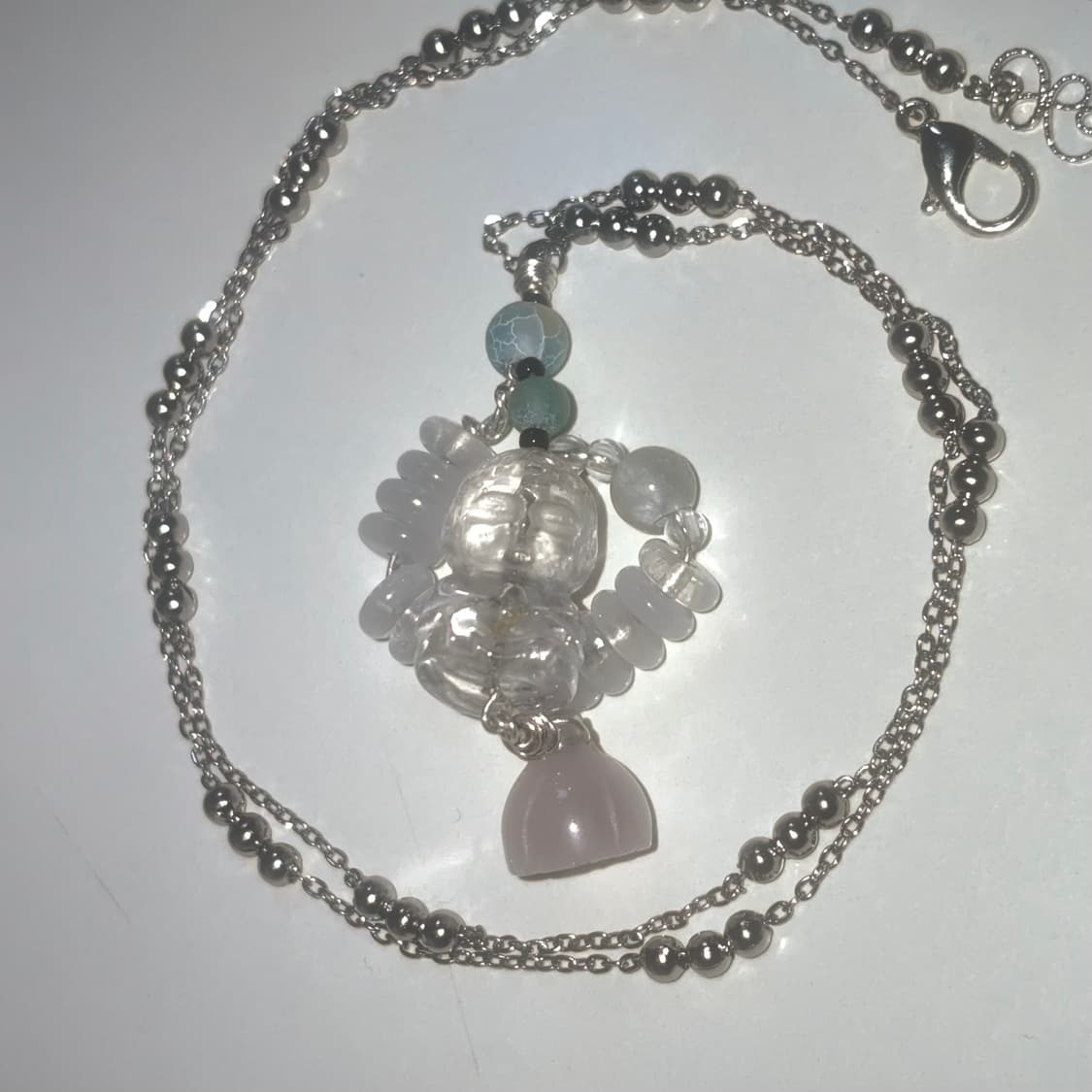 아기 부처 원석 오리엔탈 목걸이 baby Buddha necklace 상품이미지3