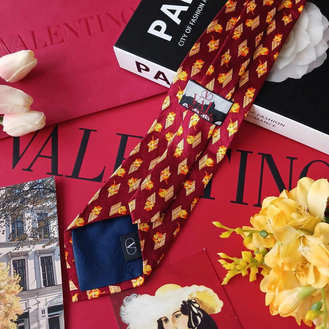 발렌티노 실크 레드 패턴 넥타이 9.9cm A+등급 A19299
 상품이미지6