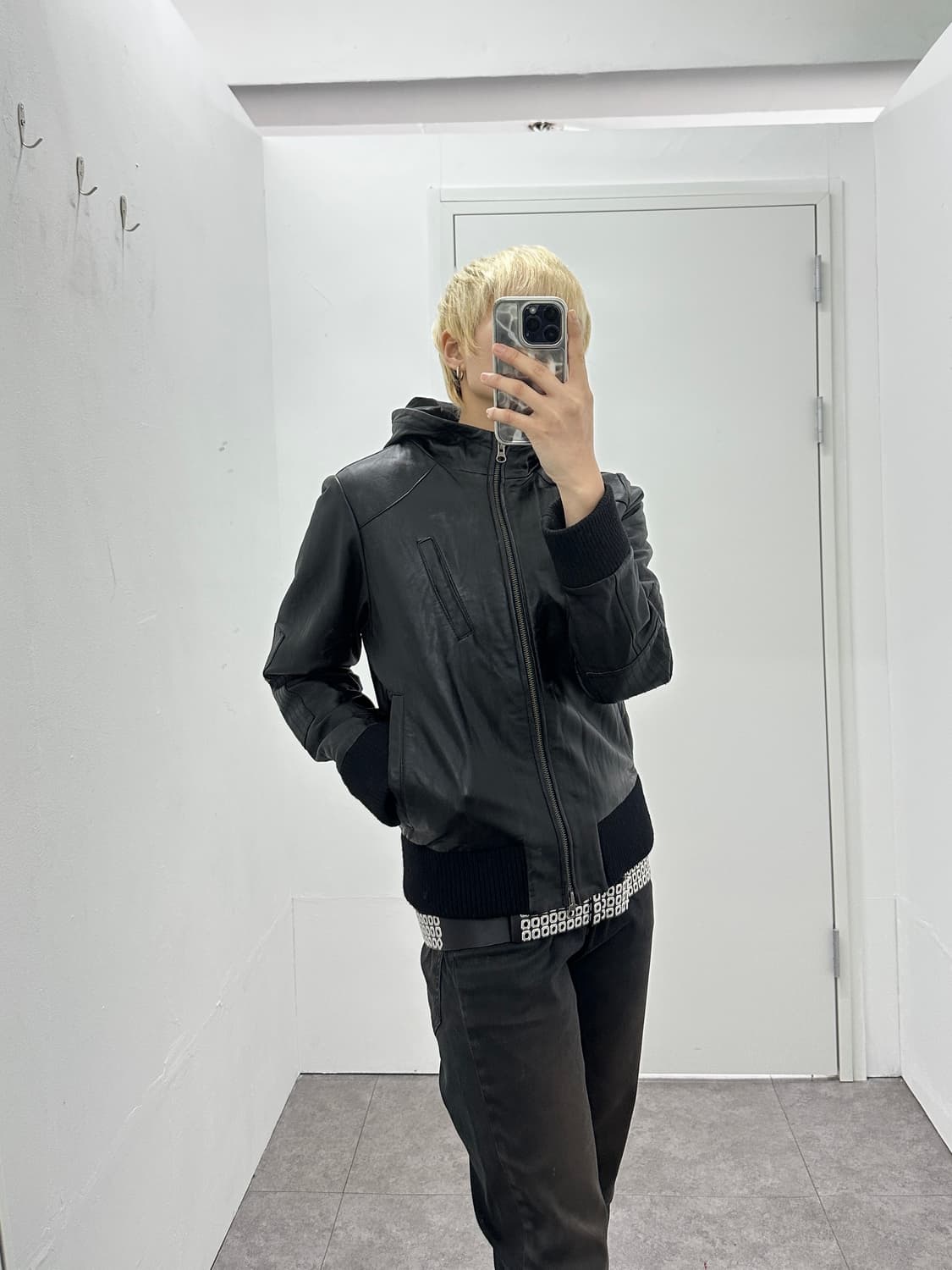 LHP sheep leather hooded jacket 상품이미지2