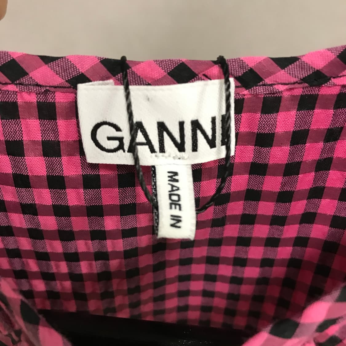 가니 체크 칼라 탑 핑크 F(W) 상품이미지4