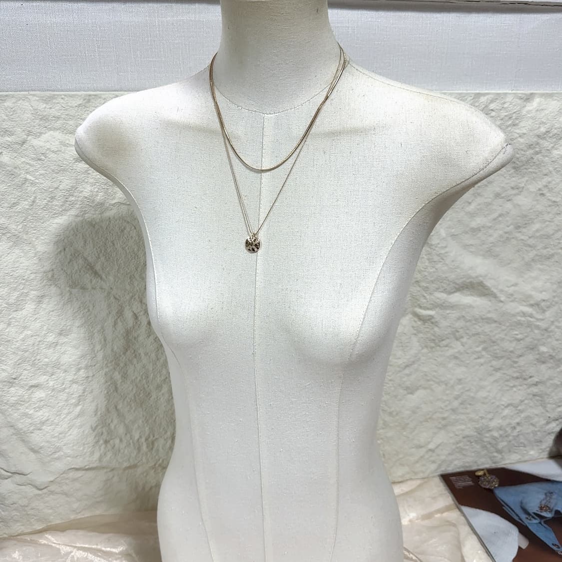 빈티지 스네이크체인 메탈 레이어드 목걸이 상품이미지1