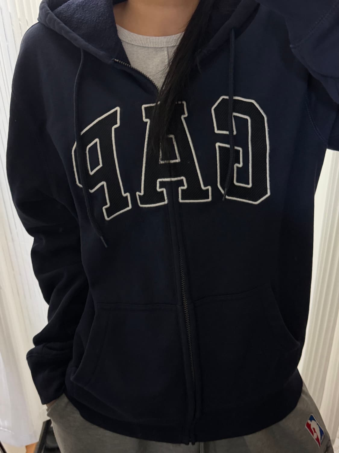 갭 네이비 후드집업 L 상품이미지1