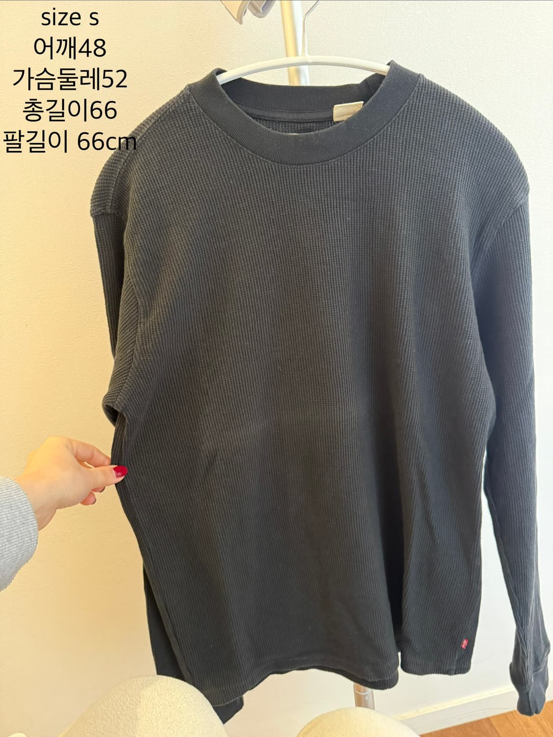 리바이스 와플 긴팔티셔츠 블랙 S 상품이미지1