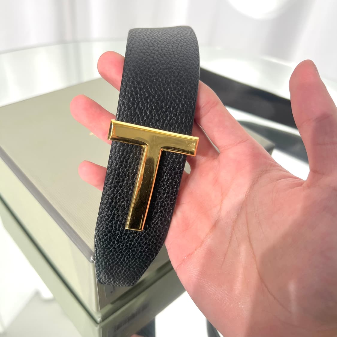 [정품] 톰포드 T로고 버클 금장 벨트 상품이미지4
