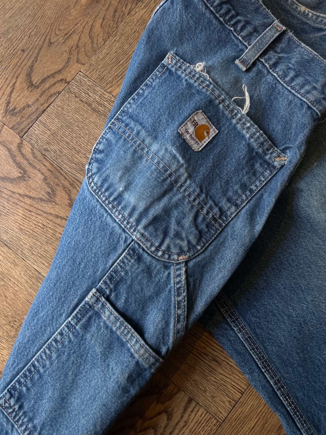 [32]칼하트FR USA 빈티지 페인팅 싱글니 카펜터 워크 데님 팬츠 상품이미지8