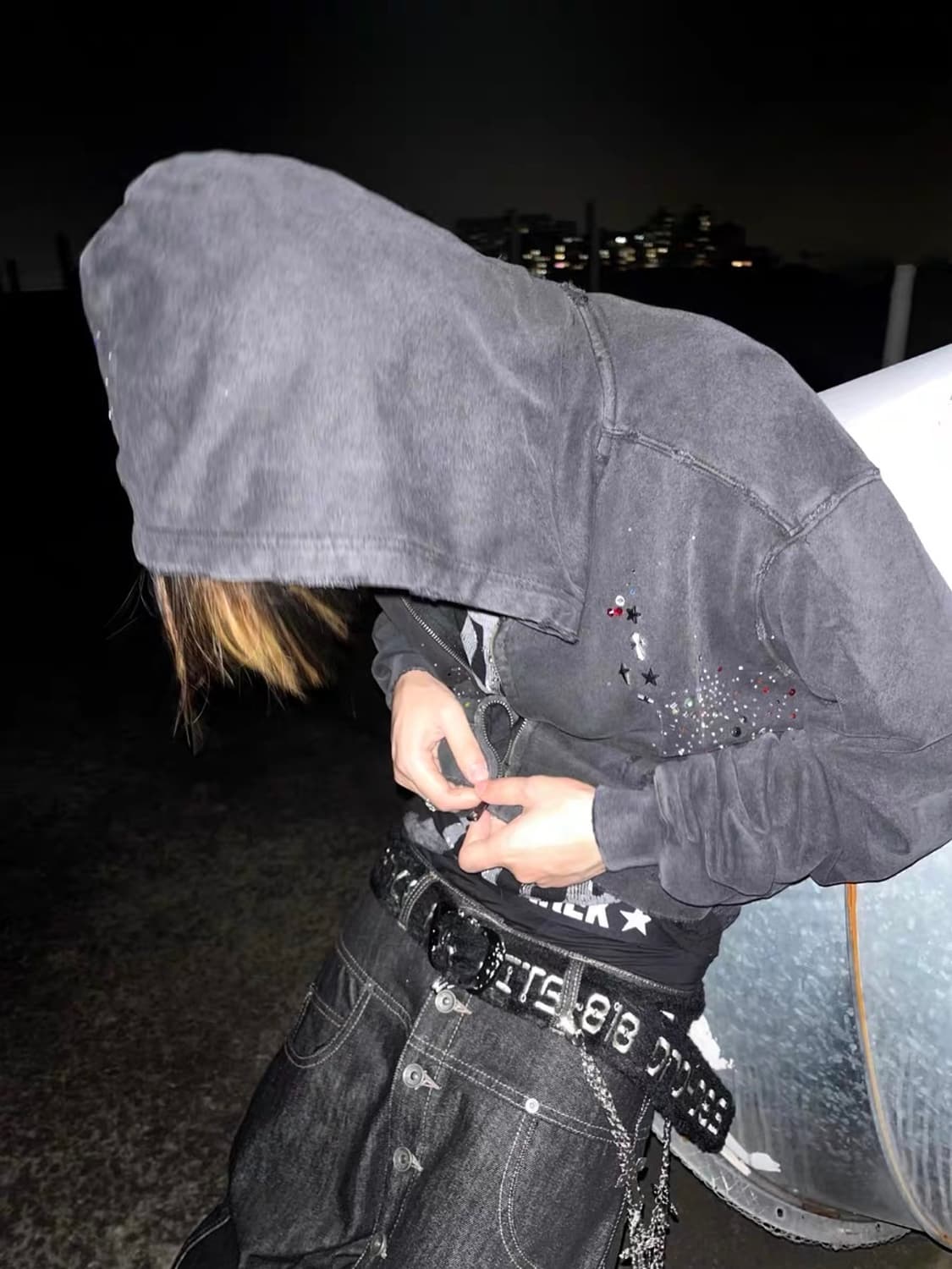 Starry Rhinestone Hoodie 상품이미지2