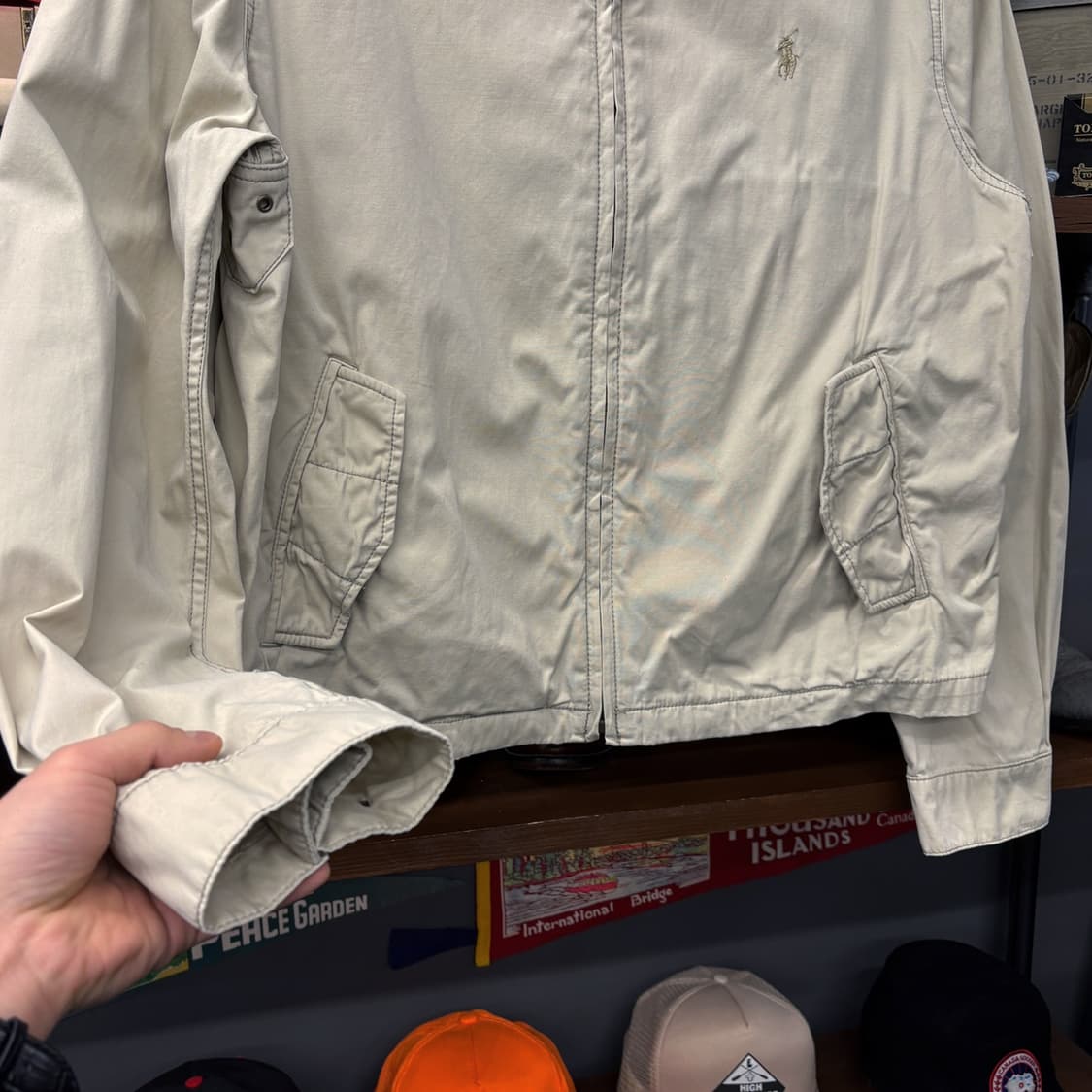 90s 폴로 랄프로렌 밀리터리 모티브 스윙자켓 암패치 액션플리츠 N683 상품이미지4