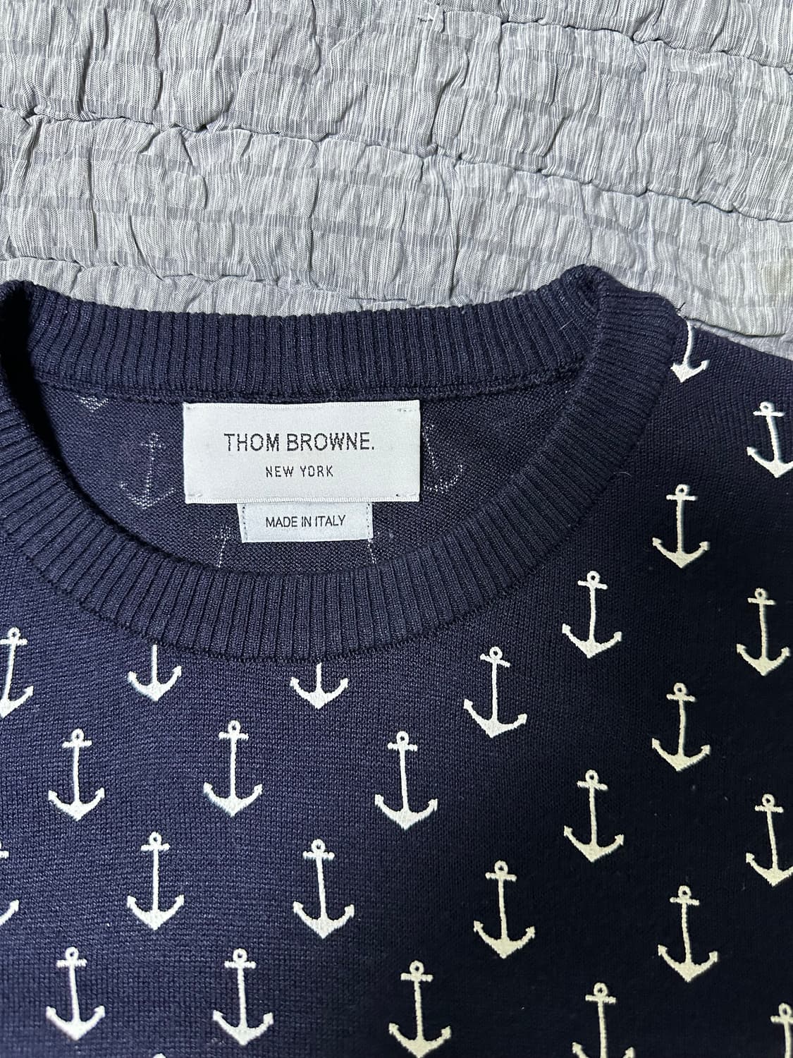 톰브라운 앵커 패턴 네이비 니트 상품이미지2