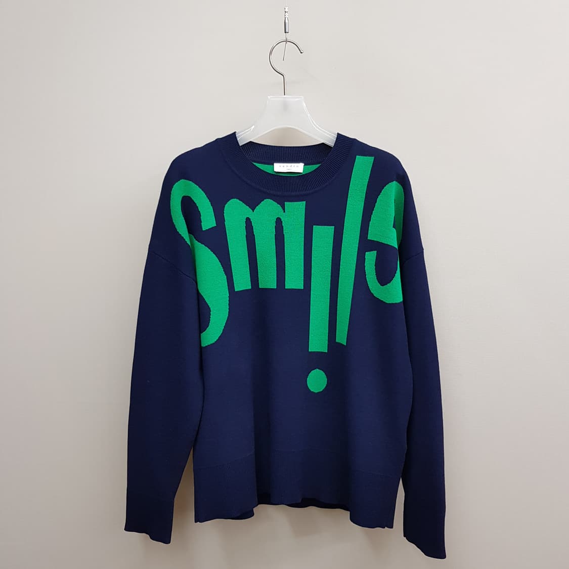 산드로 SANDRO  스마일 그래픽 네이비 니트 1사이즈 상품이미지2