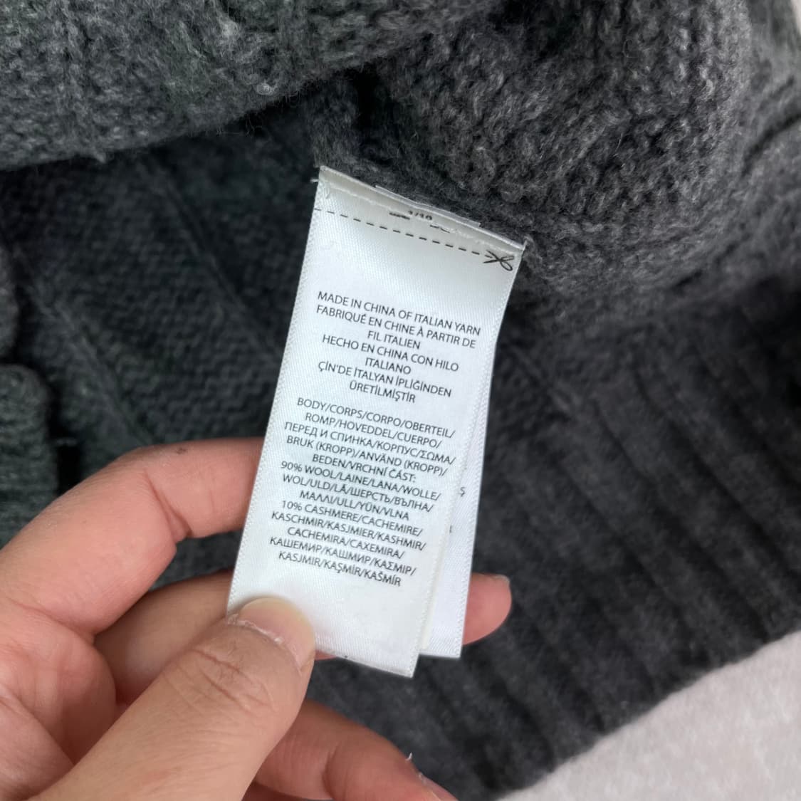 95 폴로 랄프로렌 신형 크루넥 램스울 꽈배기 그레이 니트 상품이미지5