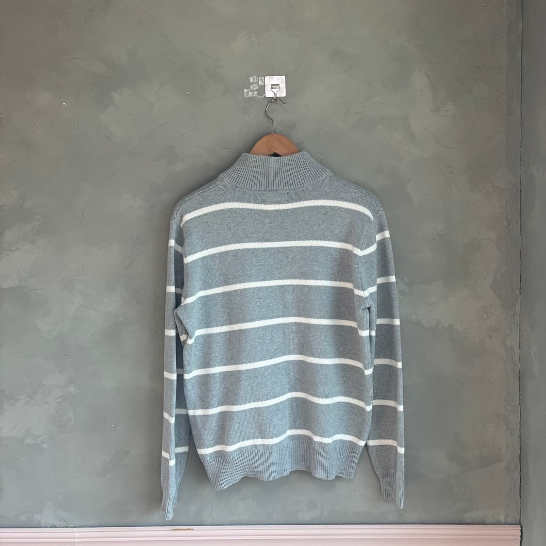 폴로 랄프로렌 성조기 니트 반집업 그레이 상품이미지4