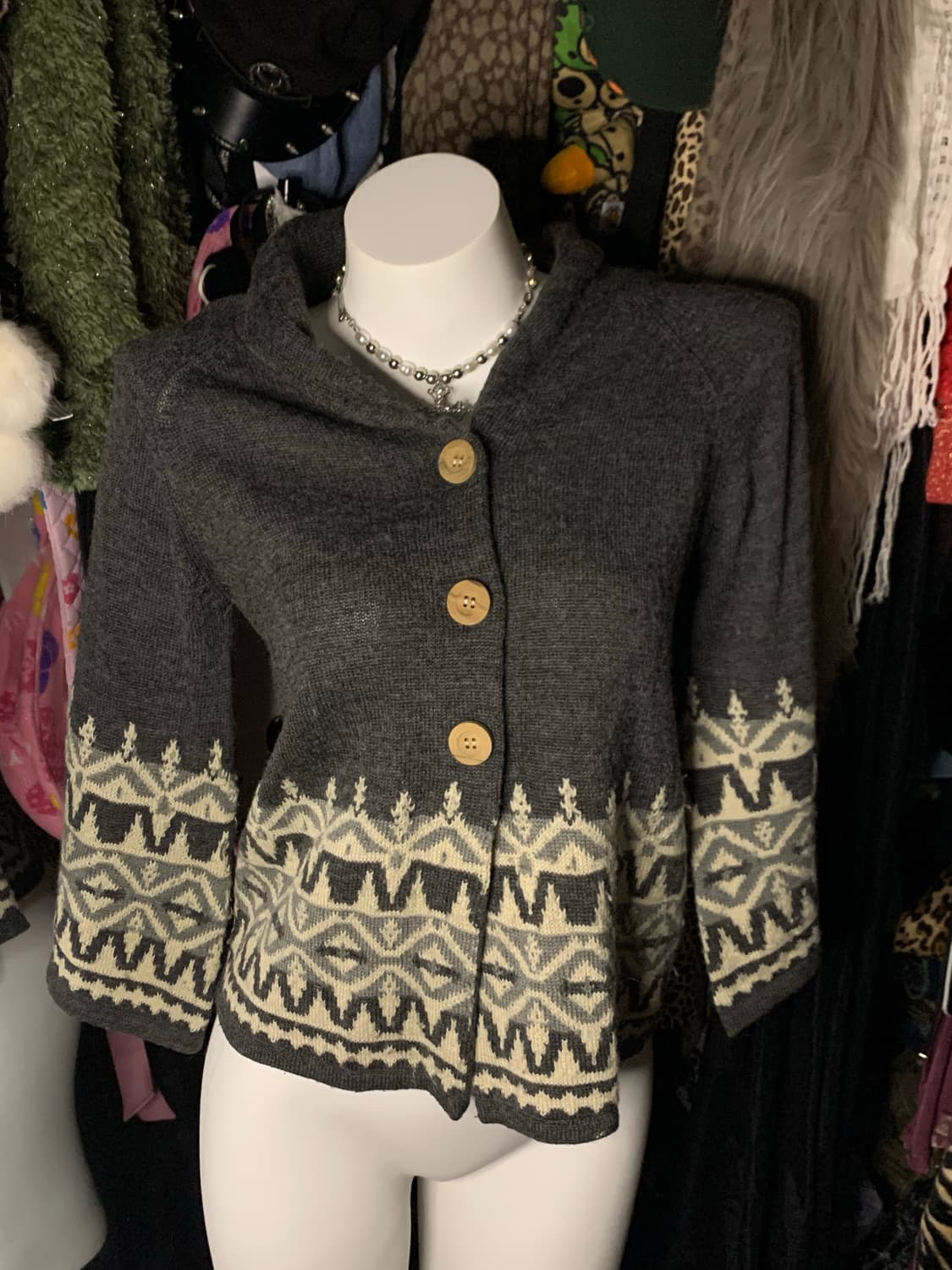 y2k 모리 노르딕 그레이 가디건 상품이미지1