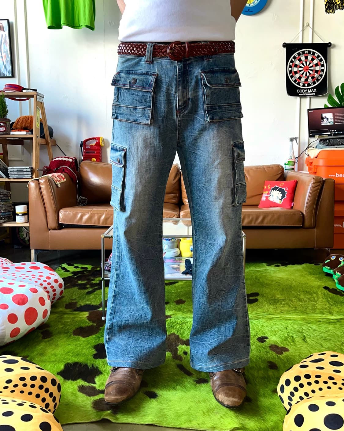 90-00s JPN Vintage Boots-Cut Cargo Denim 상품이미지2