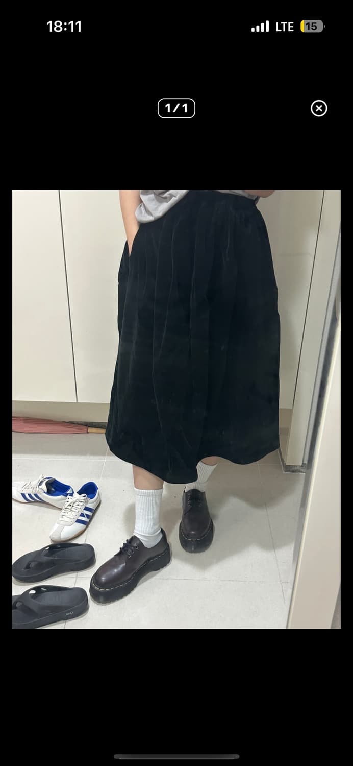 꼼데가르송 벨벳 스커트(s) / 나야와시 프레클 슈슈통 상품이미지3