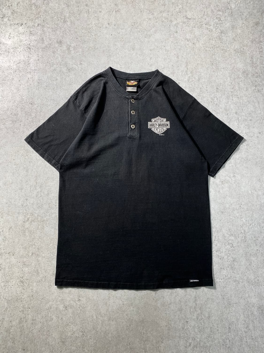 [L] 90s 할리데이비슨 헨리넥 반팔 Made in USA 상품이미지1