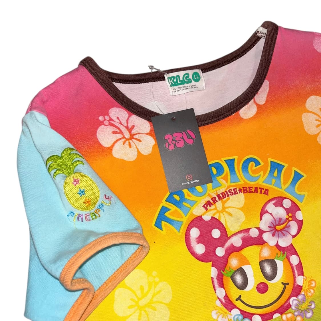 K.L.C. 히비스커스 무지개 나그랑 반팔티 키치갸루 상품이미지2