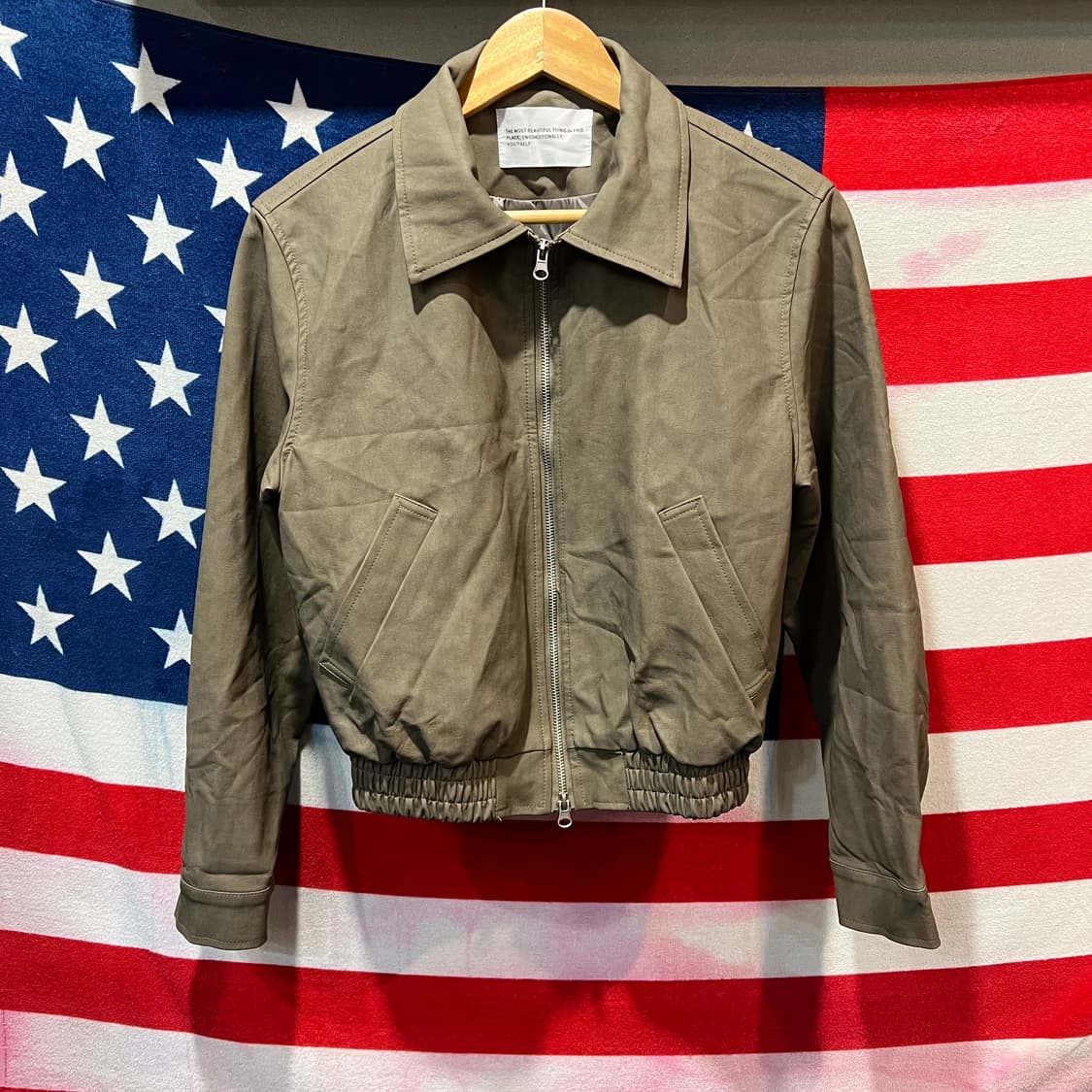 플레이스 스튜디오 비건헤더 크롭 가죽자켓 상품이미지1