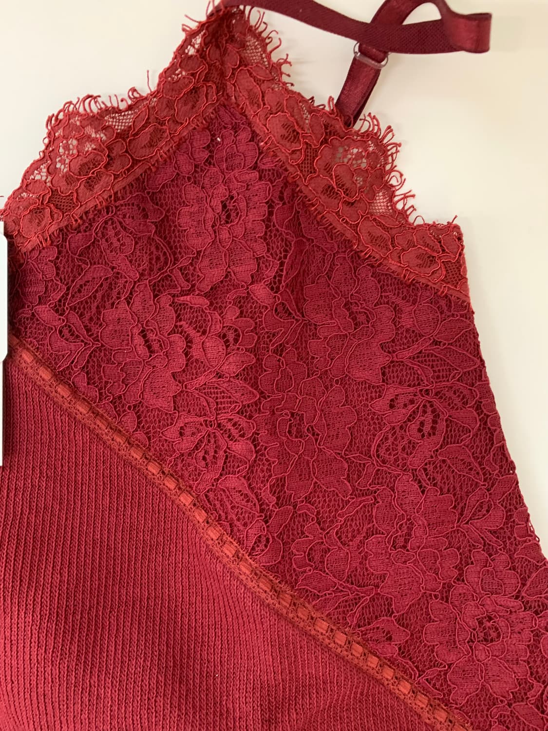 Cotton Long Lace Slip (Red) 상품이미지7