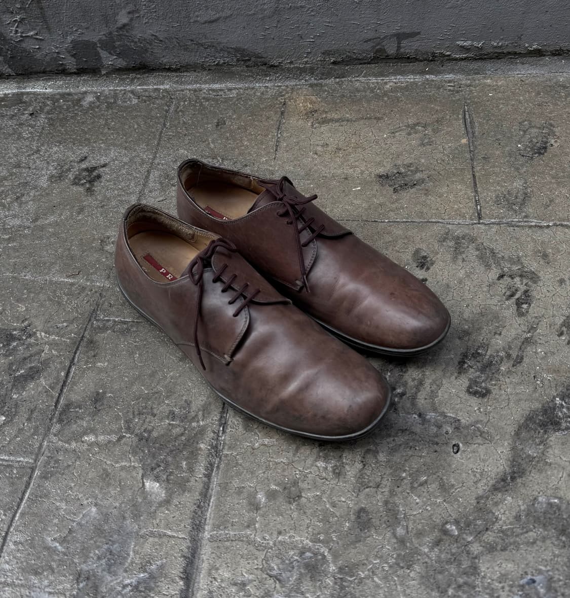 프라다 스포츠 빈티지 레더 더비 슈즈 상품이미지1