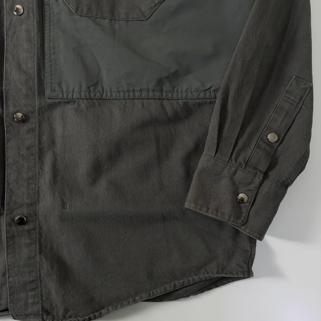 Beaker 비이커 배색 코튼 버튼 셔츠자켓 상품이미지4